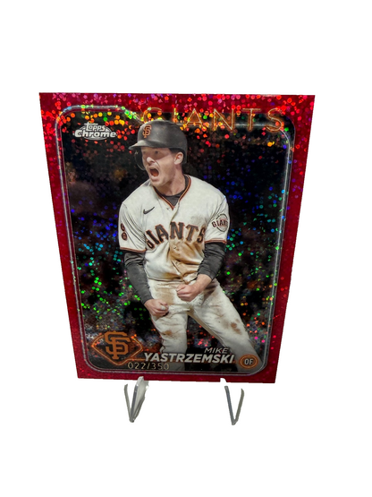 Mike Yastrzemski 2024 Topps Chrome Magenta Speckle Refractor /350 #87 Giants