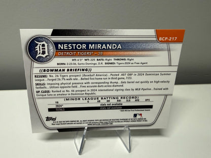 Nestor Miranda 2025 Bowman Chrome 1st Geometric Refractor /499 #Tigers