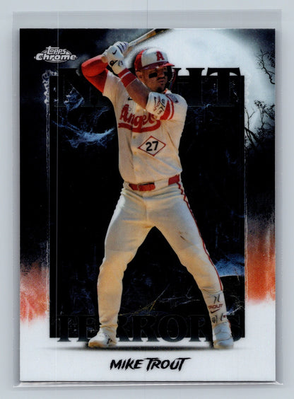 Mike Trout 2025 Topps Chrome Update Night Terrors Insert #NT-10 Angels