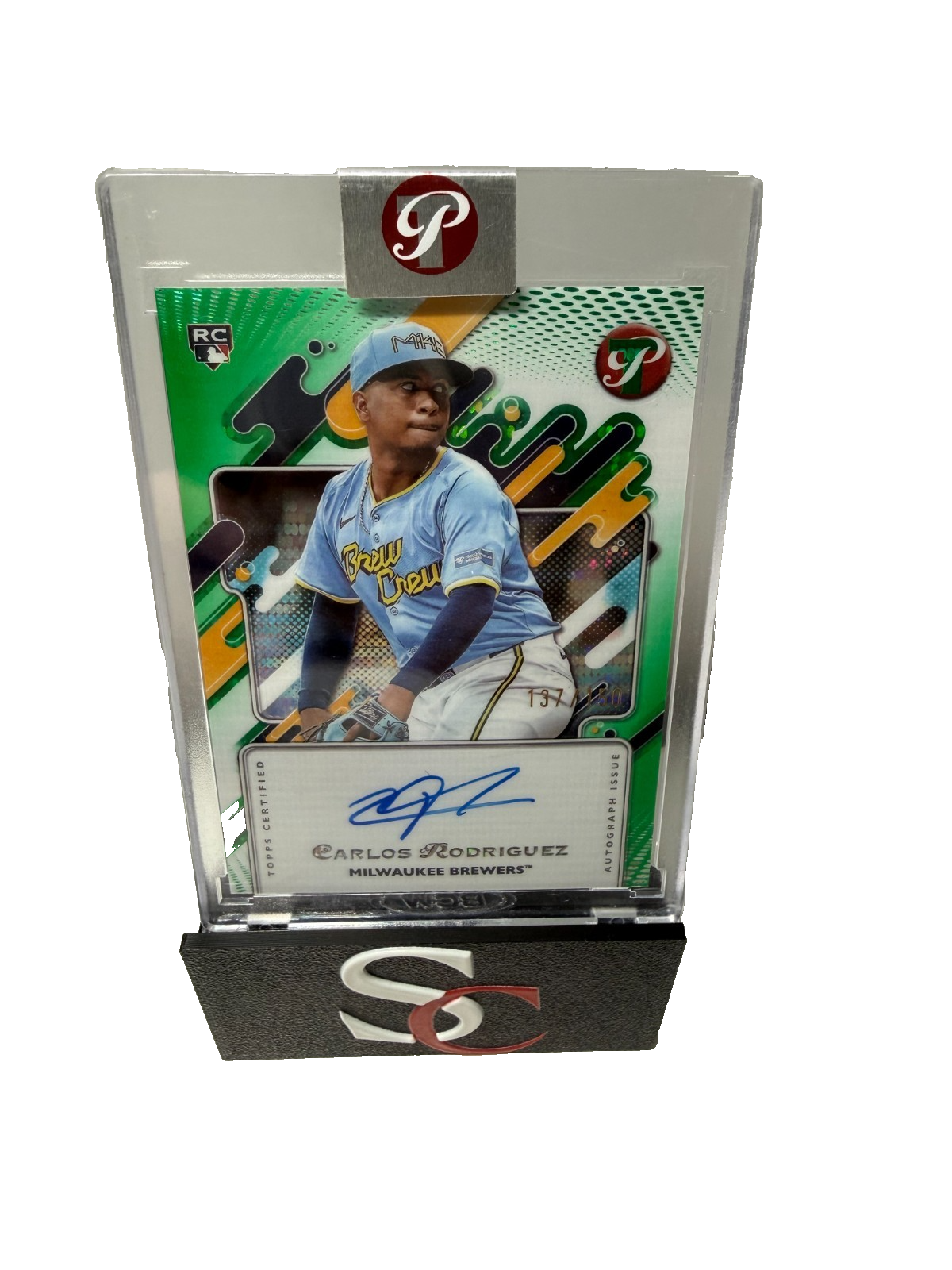 Carlos Rodriguez 2025 Topps Pristine Green Refractor Auto RC /150 #PA-CR Brewers