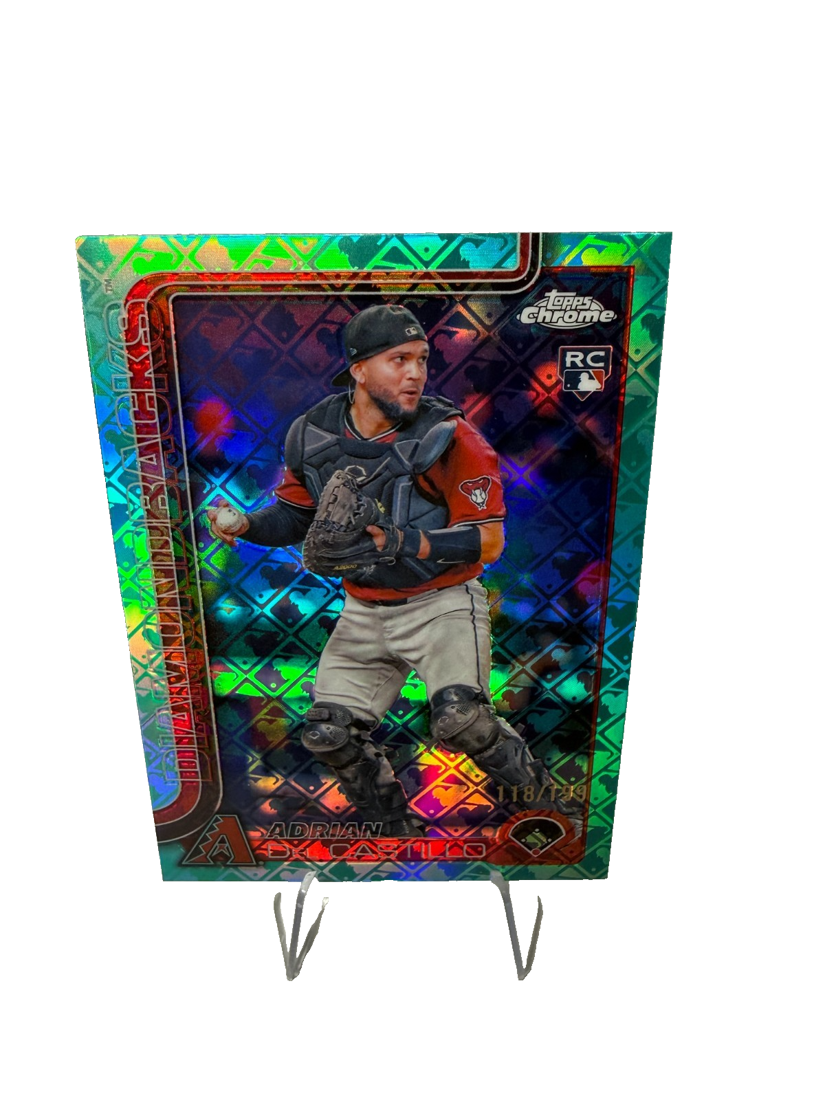 Adrian Del Castillo 2025 Topps Chrome Logofractor Aqua Refractor RC /199 #240