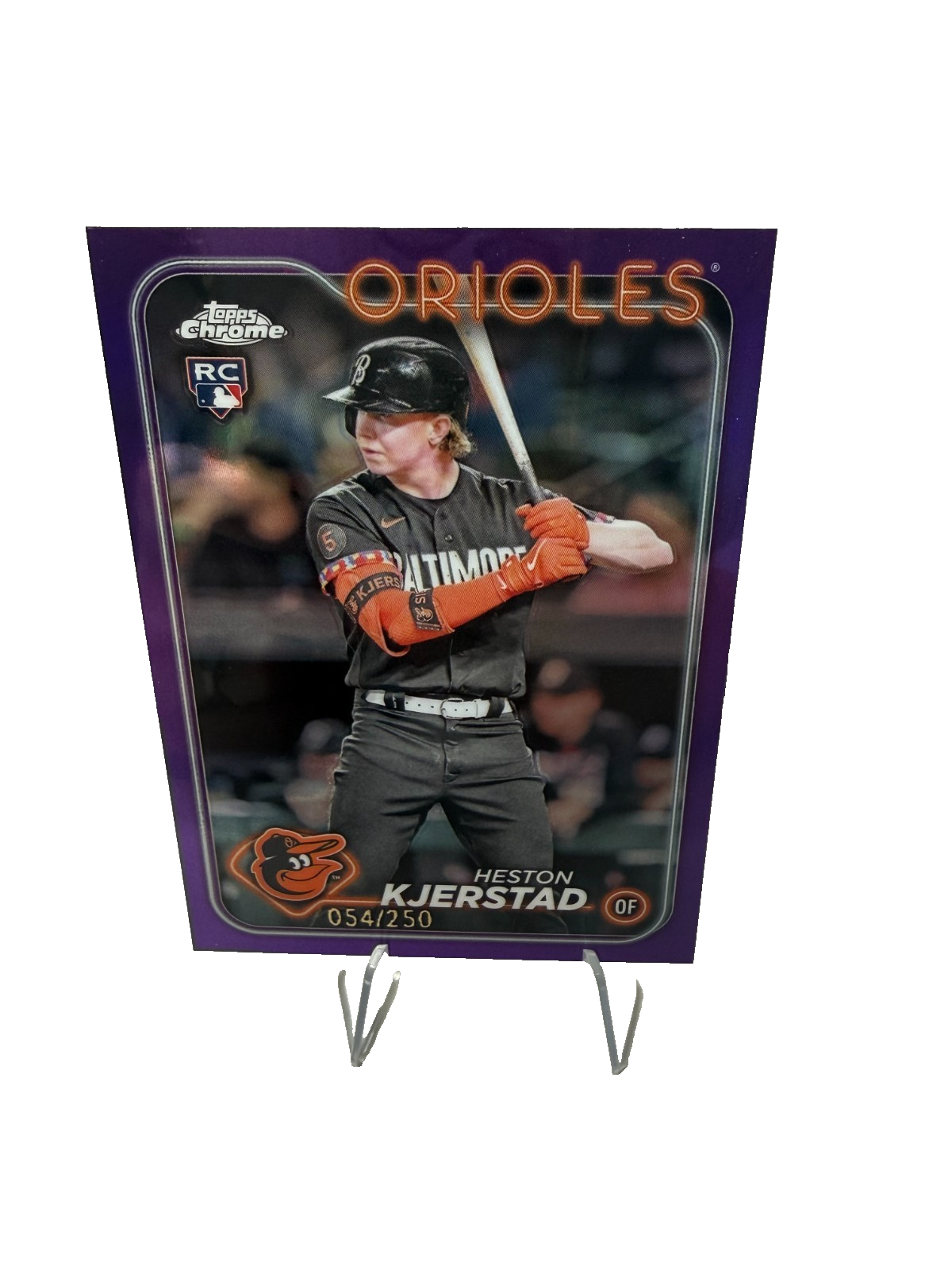 Heston Kjerstad 2024 Topps Chrome Purple Refractor RC /250 #142 Orioles