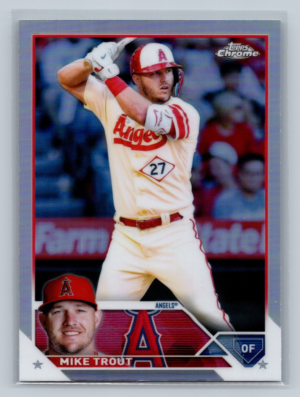 Mike Trout 2023 Topps Chrome Refractor #27 Angels