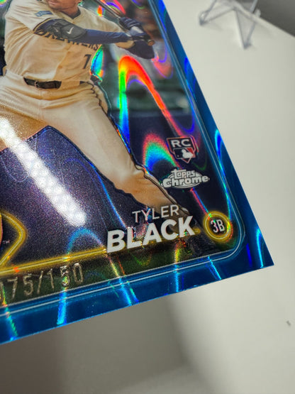Tyler Black 2024 Topps Chrome Update Series Blue RayWave Refractor RC /150