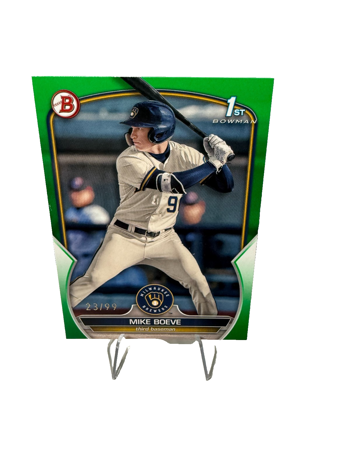 Mike Boeve 2023 Bowman Draft 1st Paper Green /99 #BD-192 Brewers