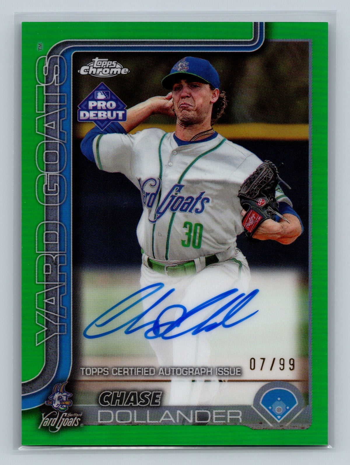 Chase Dollander 2025 Topps Pro Debut Chrome Green Refractor Auto /99 #PDC-50