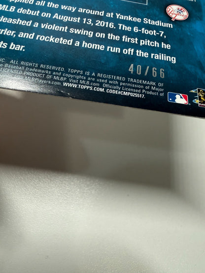 Aaron Judge 2017 Topps Update Black RC /66 #US99 Yankees