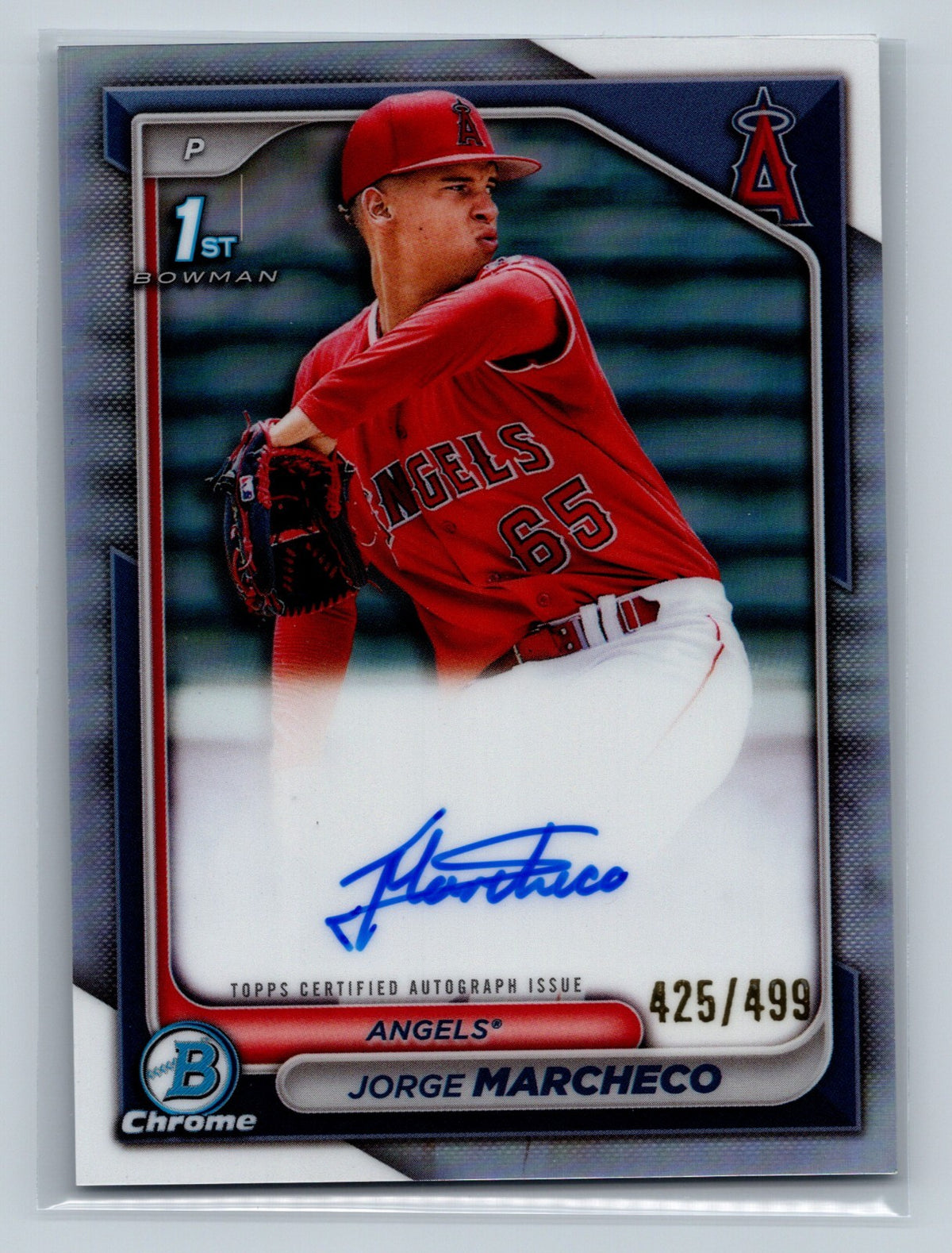 Jorge Marcheco 2024 Bowman Chrome 1st Refractor Auto /499 #CPA-JMH Angels