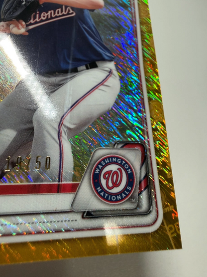Jackson Rutledge 2020 Bowman Chrome Prospect Gold Shimmer Refractor /50 #BCP-239