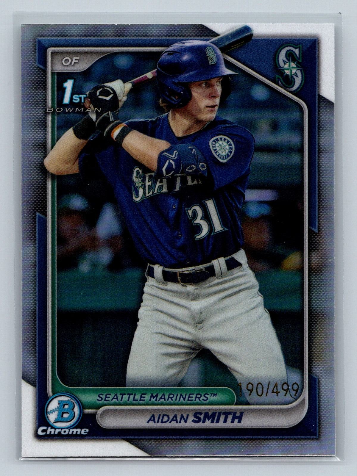 Aidan Smith 2024 Bowman Chrome 1st Refractor /499 #CPA-ASM Mariners