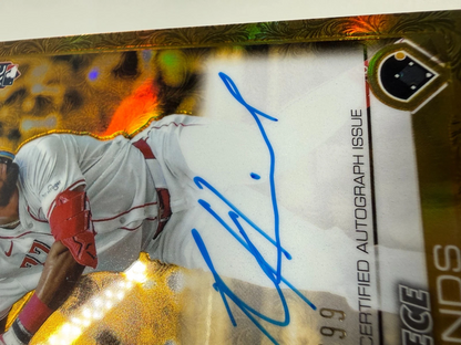 Rece Hinds 2025 Topps Chrome Gilded Refractor RC Auto /99 #CGA-RHI Reds
