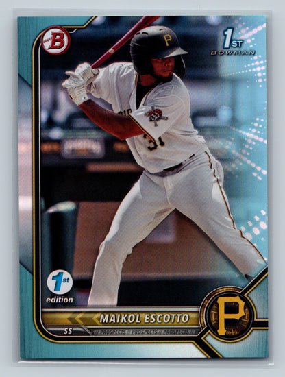 Maikol Escotto 2022 Bowman 1st Edition Paper Sky Blue #BPPF-52 Pirates