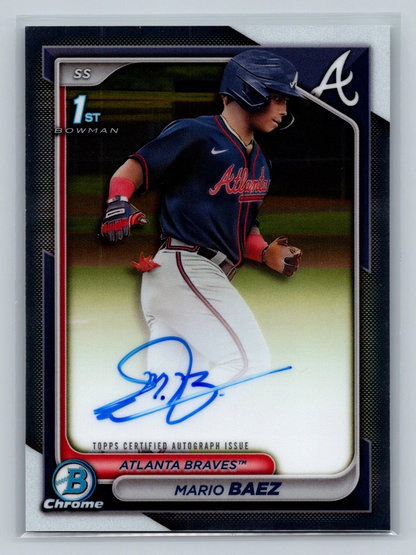 Mario Baez 2024 Bowman Chrome 1st Auto #CPA-MB Braves