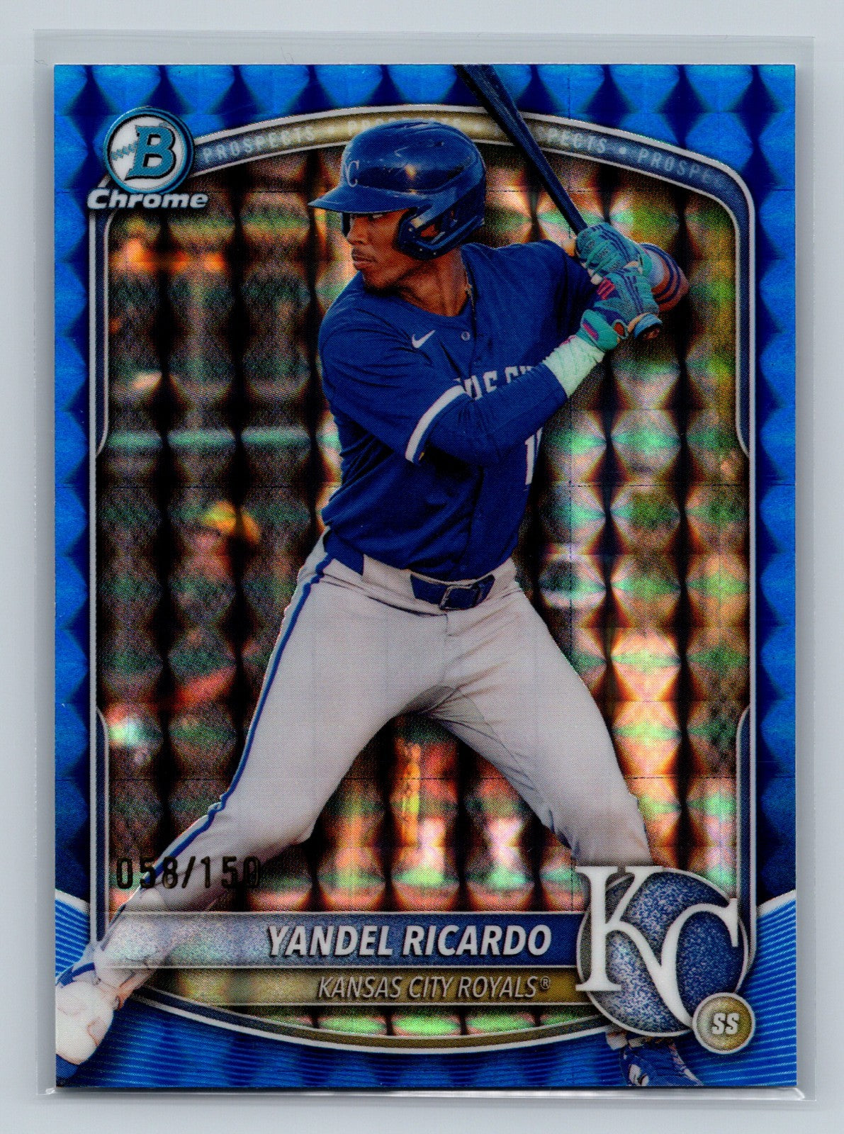 Yandel Ricardo 2025 Bowman Draft Chrome Blue Geometric Refractor /150 #BDC-31