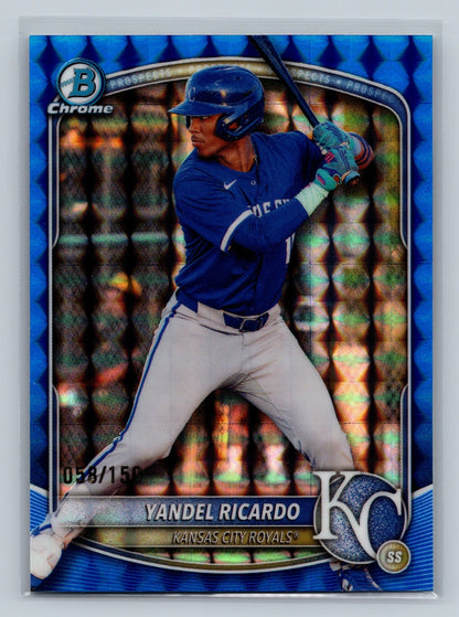 Yandel Ricardo 2025 Bowman Draft Chrome Blue Geometric Refractor /150 #BDC-31