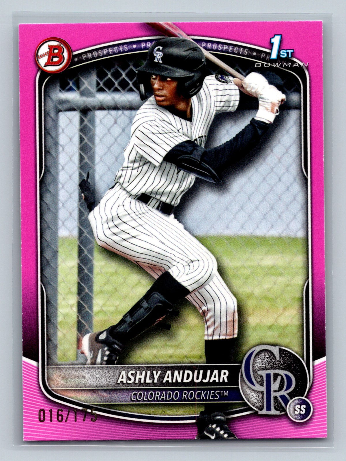Ashly Andujar 2025 Bowman 1st Paper Prospects Pink /175 #BP-20 Rockies