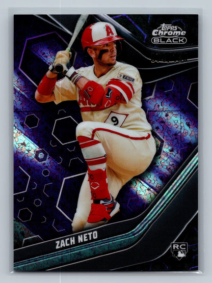 Zach Neto 2023 Topps Chrome Black Purple Mini Diamond Refractor RC /150 #74