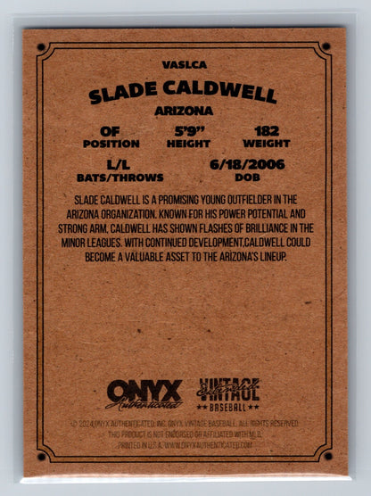 Slade Caldwell 2024 Onyx Vintage Extended #VASLCA Diamondbacks