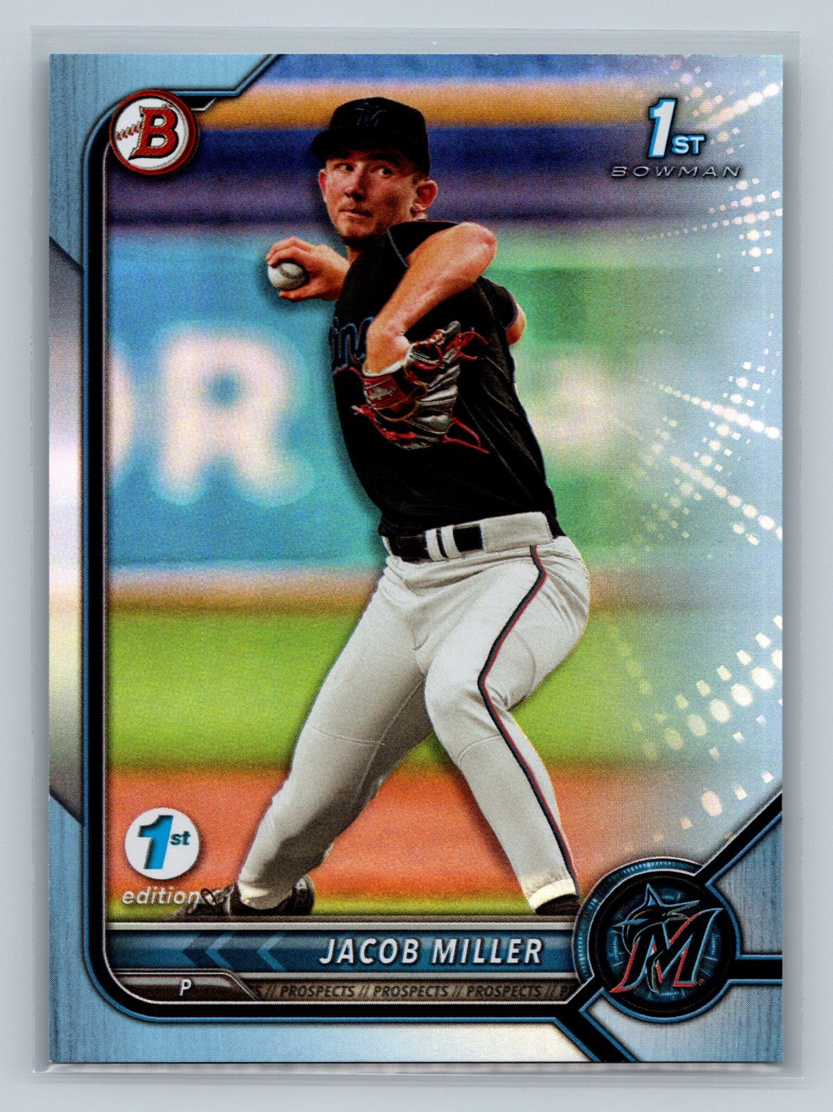 Jacob Miller 2022 Bowman Draft 1st Edition Paper Sky Blue Foil #BD-195 Marlins