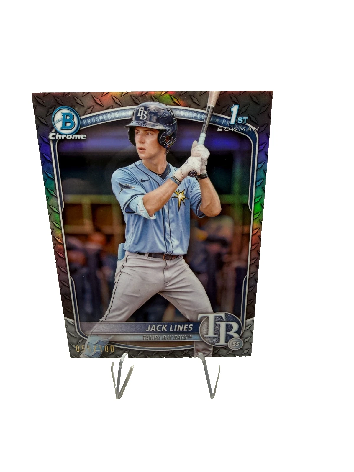 Jack Lines 2025 Bowman Chrome 1st Steel Metal Refractor /100 #BCP-64 Rays