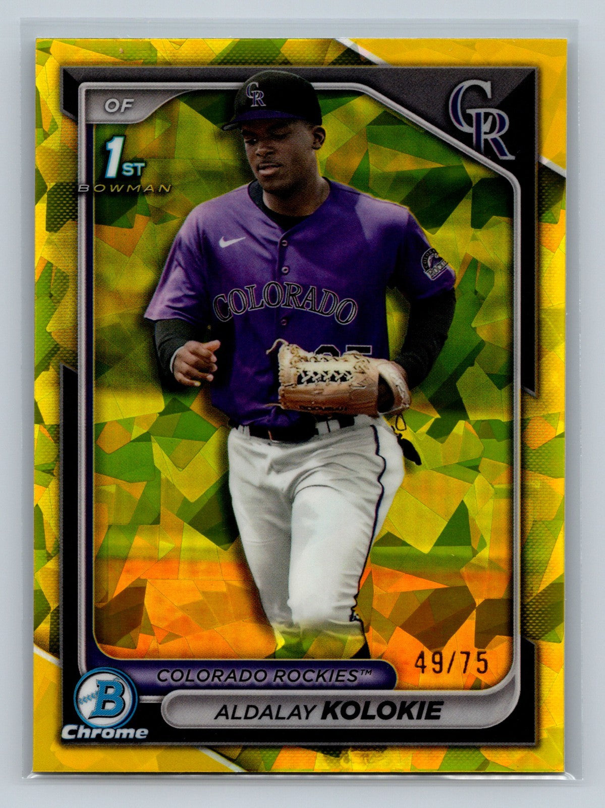 Aldalay Kolokie 2024 Bowman Chrome 1st Sapphire Edition Yellow Refractor /75