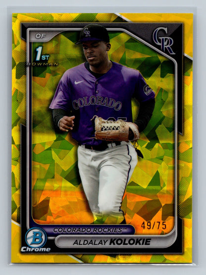 Aldalay Kolokie 2024 Bowman Chrome 1st Sapphire Edition Yellow Refractor /75