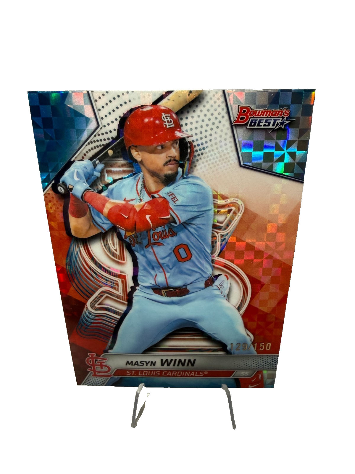 Masyn Winn 2025 Bowman's Best Blue X-Fractor /150 #44 Cardinals