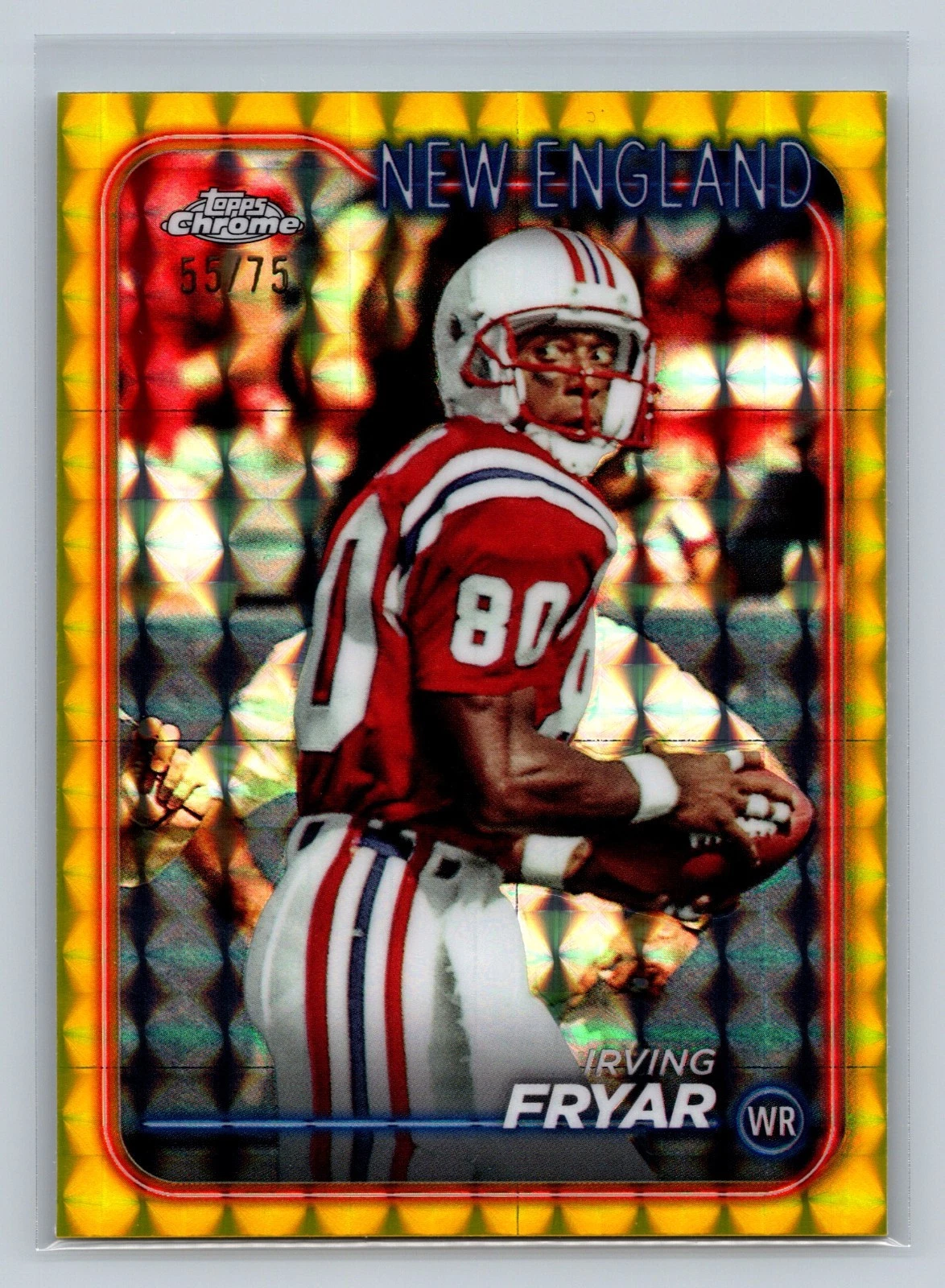Irving Fryar 2024 Topps Chrome Yellow Geometric Refractor /75 #131 Patriots