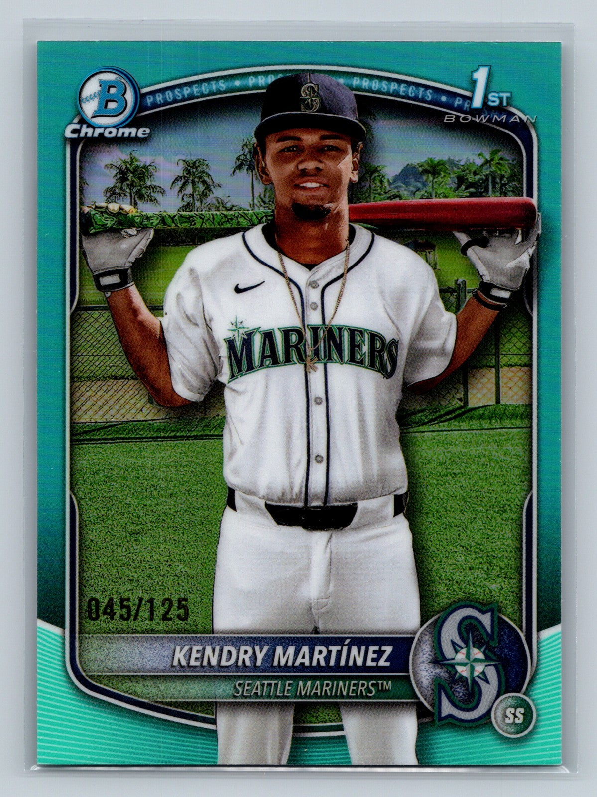 Kendry Martinez 2025 Bowman Chrome 1st Aqua Refractor /125 #BCP-159 Mariners