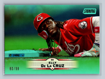 Elly De La Cruz 2025 Topps Stadium Club Turquoise Foil /99 #16 Reds