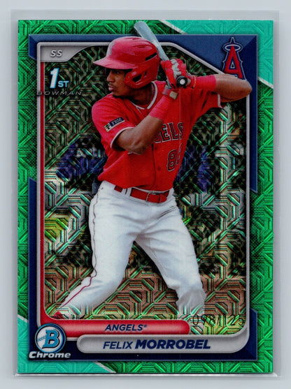 Felix Morrobel 2024 Bowman Chrome 1st Aqua Mojo Refractor /125 #BCP-121 Angels
