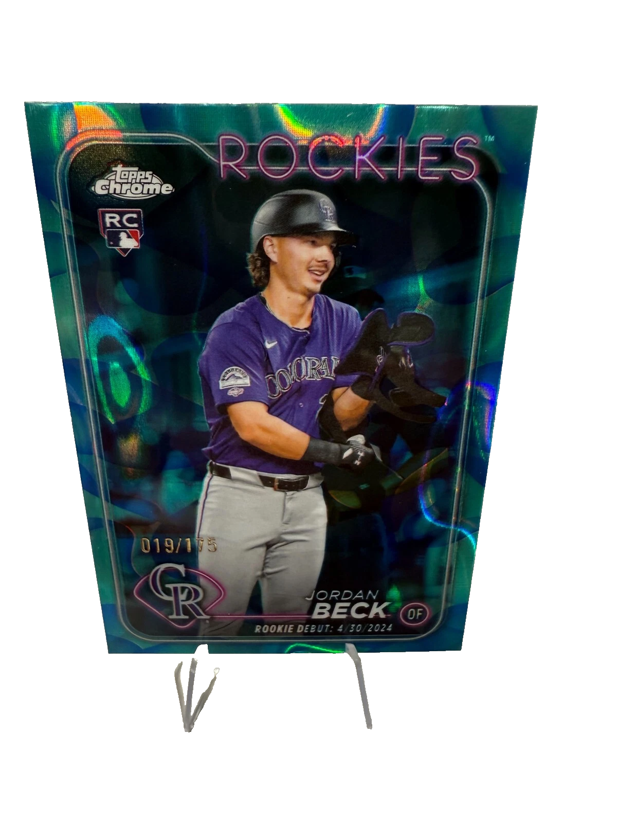 Jordan Beck 2024 Topps Chrome Update Aqua Blue Lava Lamp RC /175 #USC133 Rockies