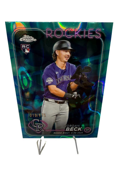 Jordan Beck 2024 Topps Chrome Update Aqua Blue Lava Lamp RC /175 #USC133 Rockies