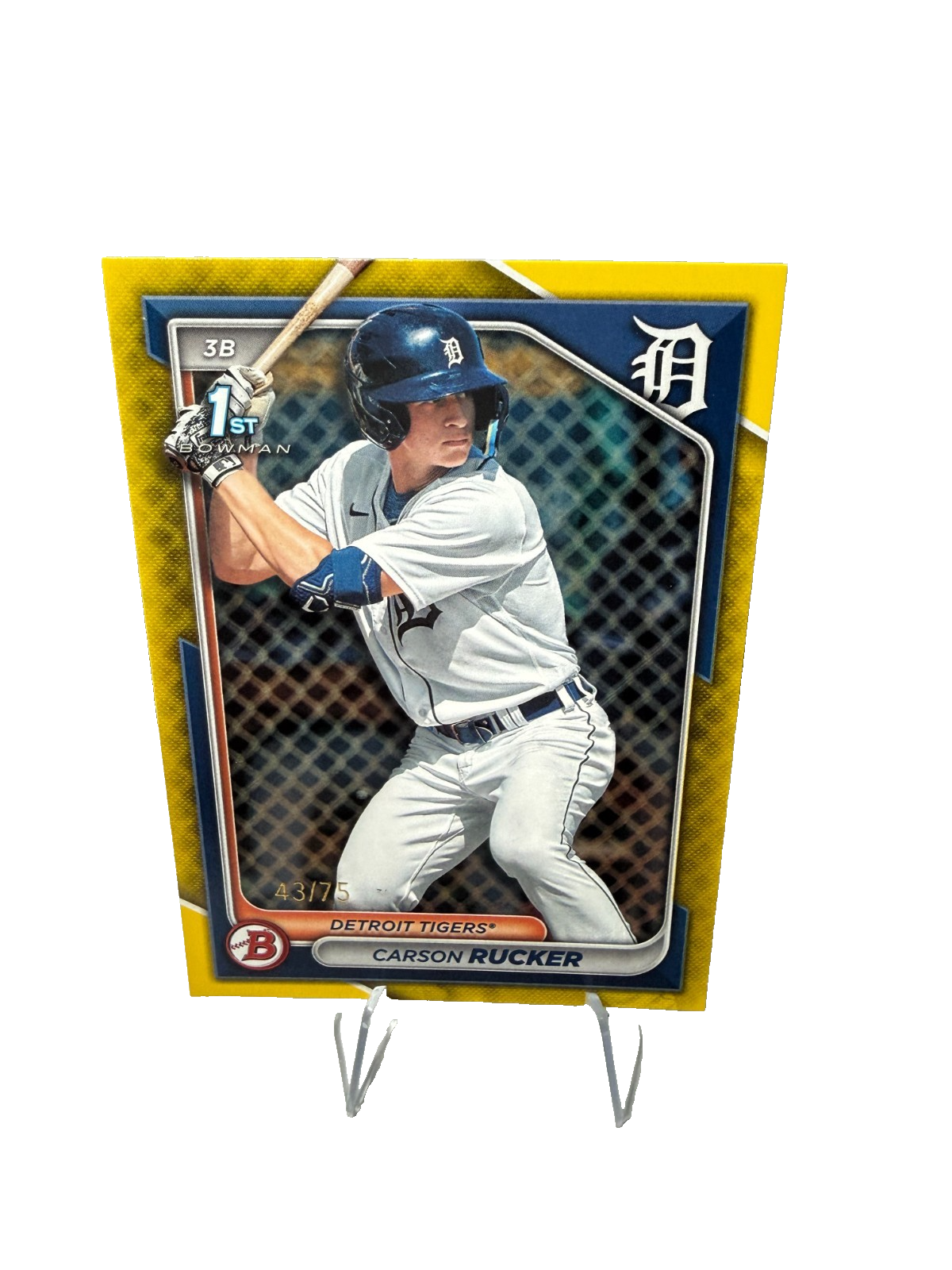 Carson Rucker 2024 Bowman 1st Paper Prospect Yellow /75 #BP-65 Tigers