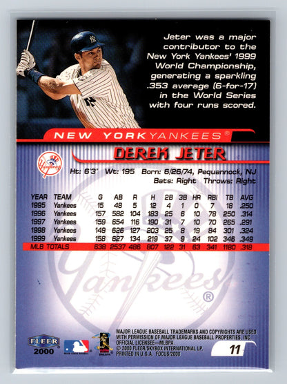 Derek Jeter 2000 Fleer Focus #11 Yankees