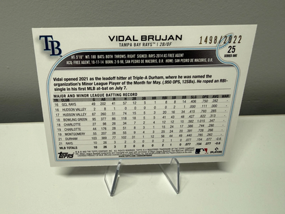 Vidal Bujan 2022 Topps Series One Gold RC /2022 #25 Rays