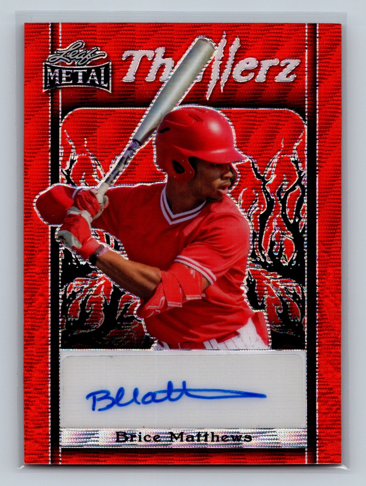 Brice Matthews 2023 Leaf Metal Thrillerz Red Wave Auto #T-BM2 Astros
