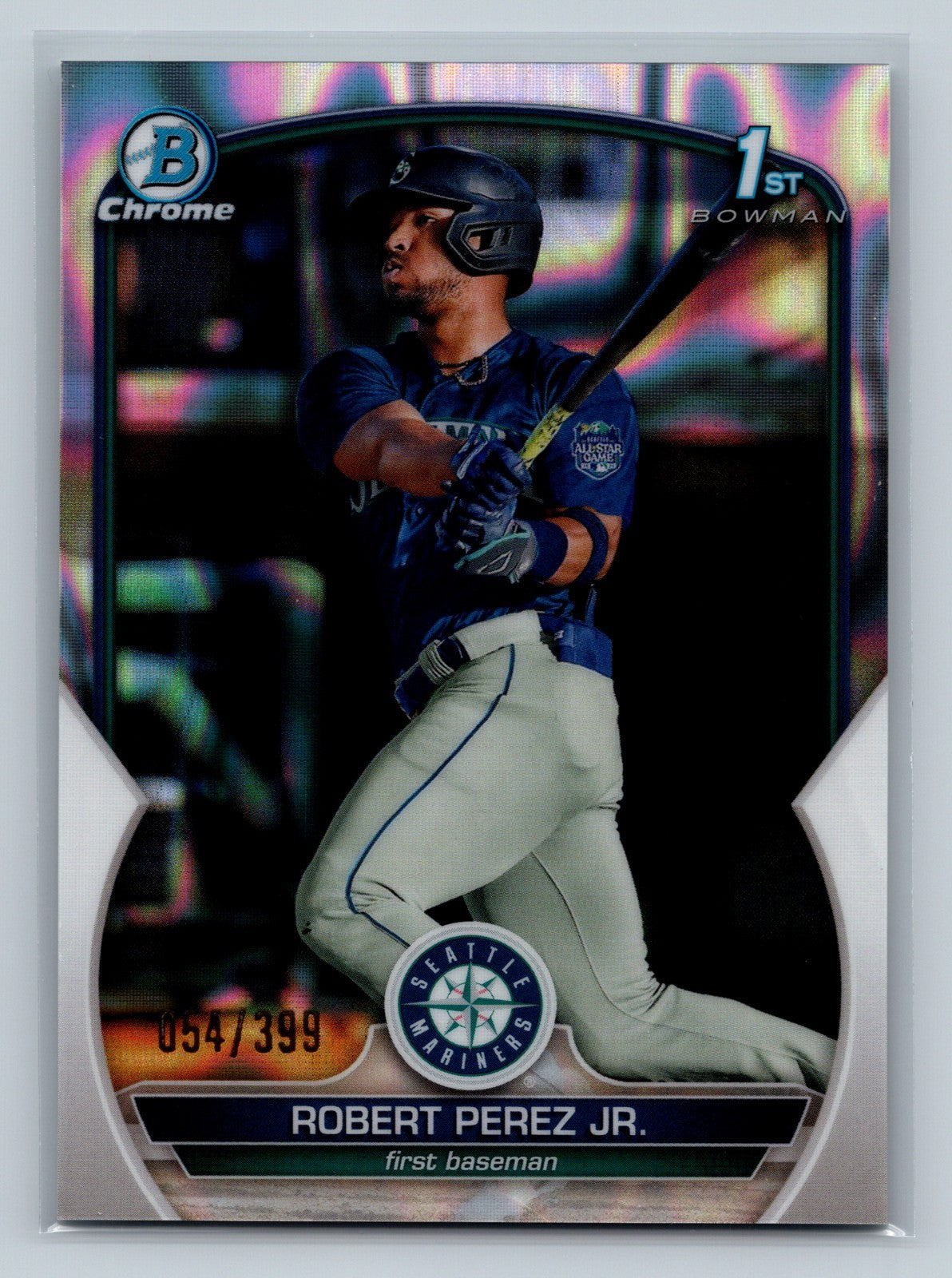 Robert Perez Jr. 2023 Bowman Chrome 1st Lava Refractor /399 #BCP-124 Mariners