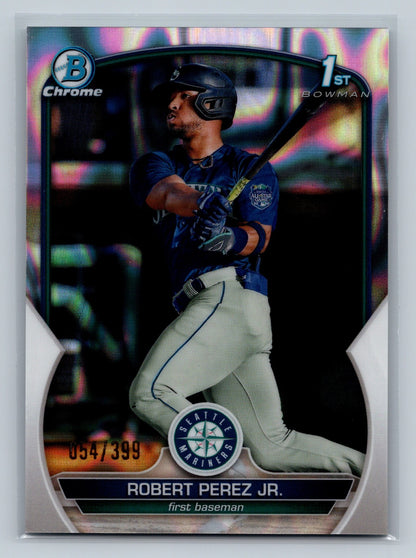 Robert Perez Jr. 2023 Bowman Chrome 1st Lava Refractor /399 #BCP-124 Mariners