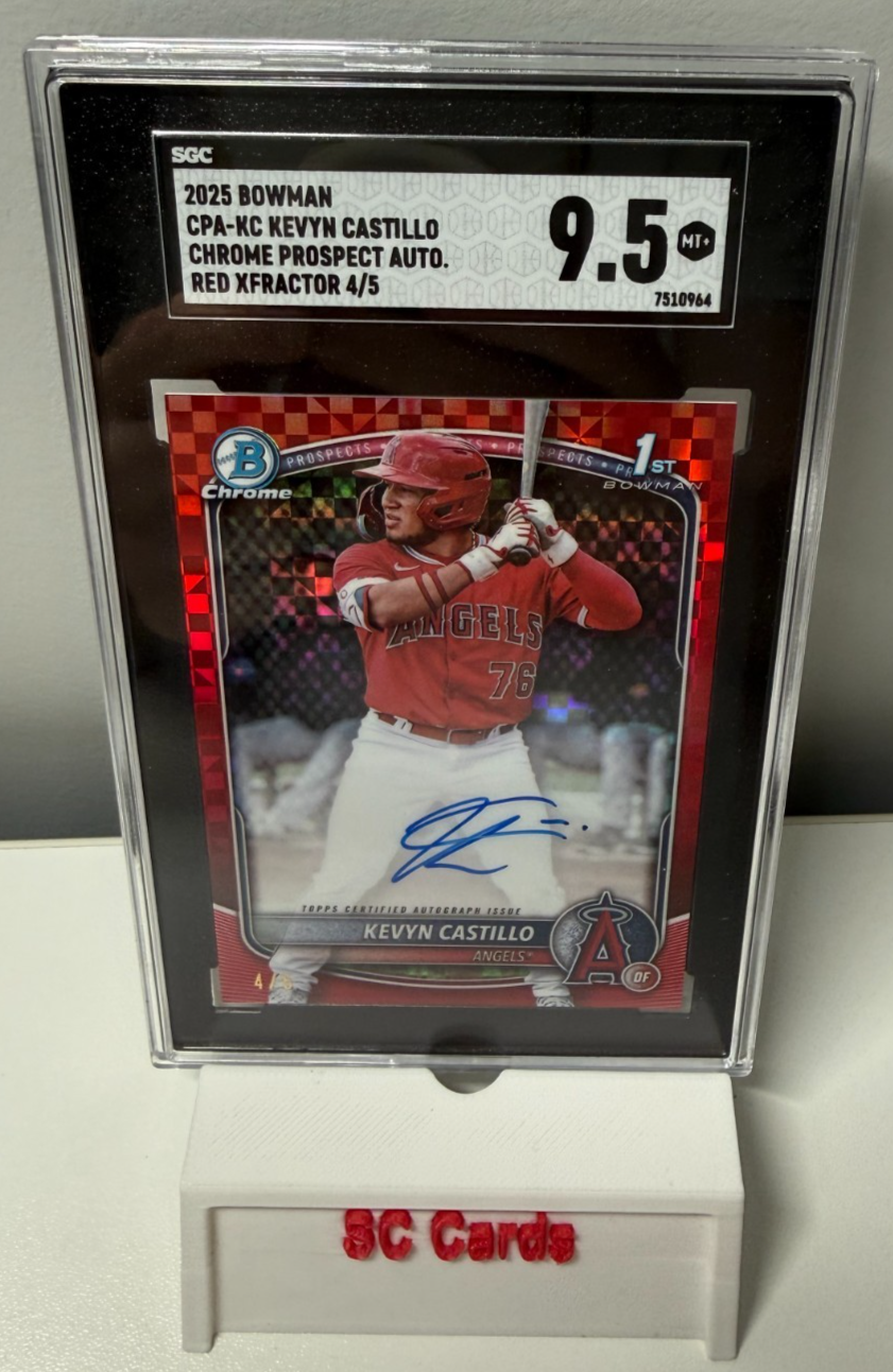 Kevyn Castillo 2025 Bowman Chrome 1st Red X-Fractor Auto /5 #CPA-KC SGC 9.5