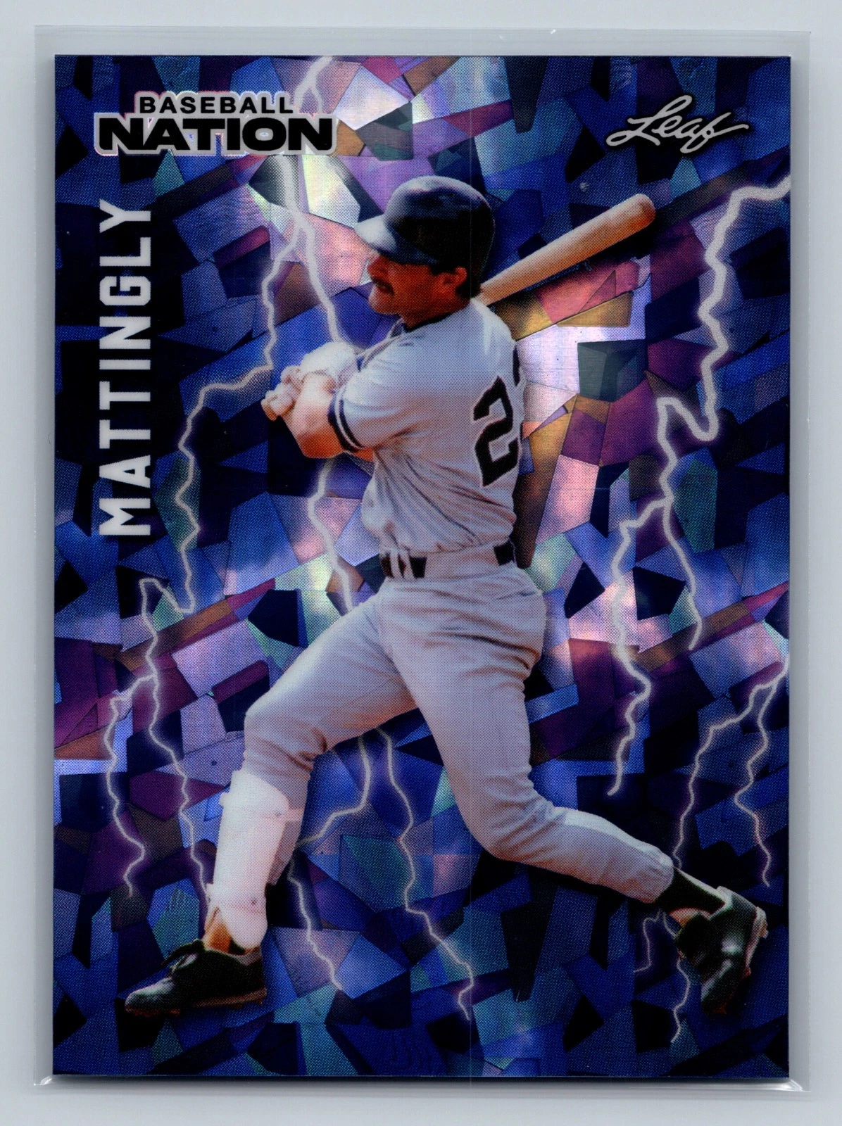 Don Mattingly 2026 Leaf Baseball Nation Blue Crystal Poster /35 #PB-8 Yankees