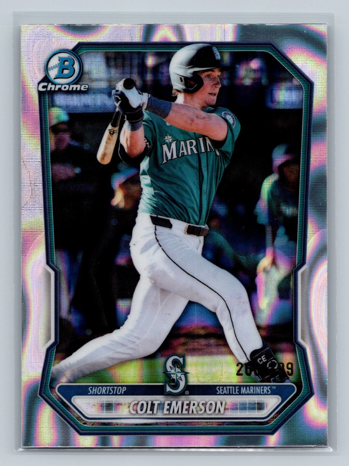 Colt Emerson 2026 Bowman Chrome Prospects Lava Refractor /399 #BCP-108 Mariners