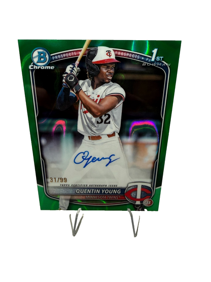 Quentin Young 2025 Bowman Draft Chrome 1st Green Lava Refractor Auto /99 #CPA-QY