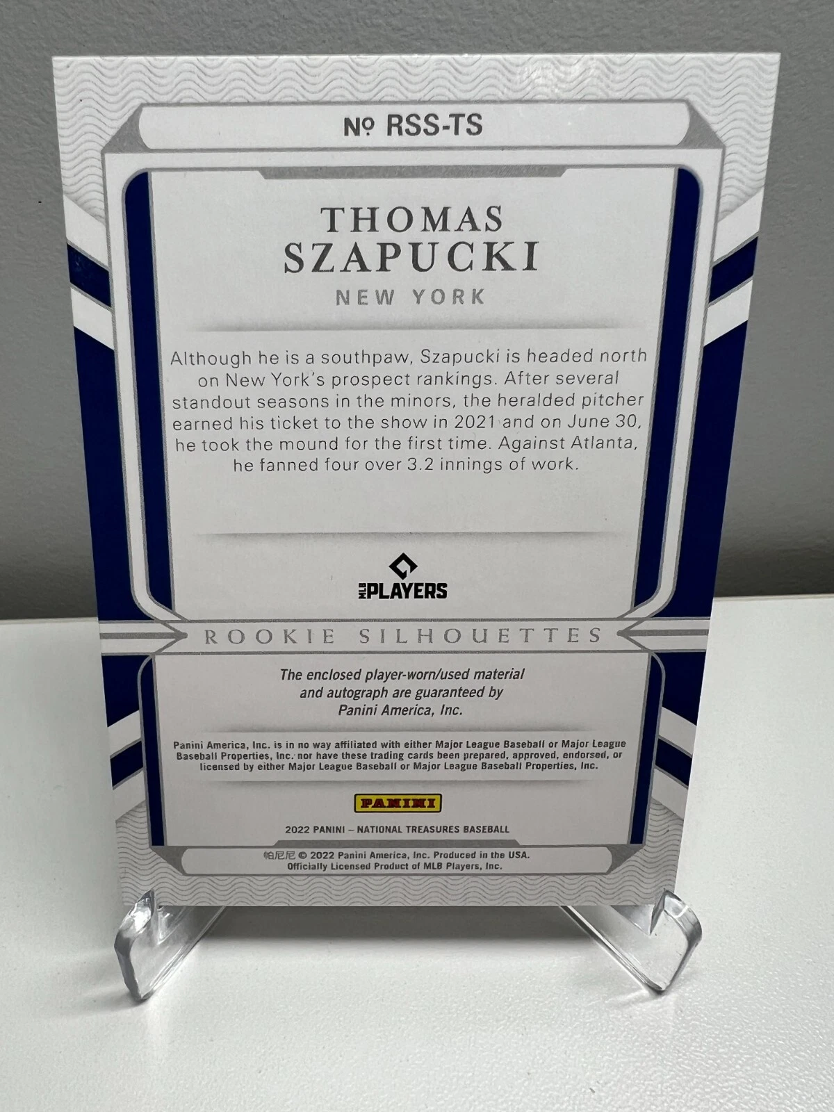 Thomas Szapucki 2022 National Treasures Patch Auto /99 #RSS-TS Mets