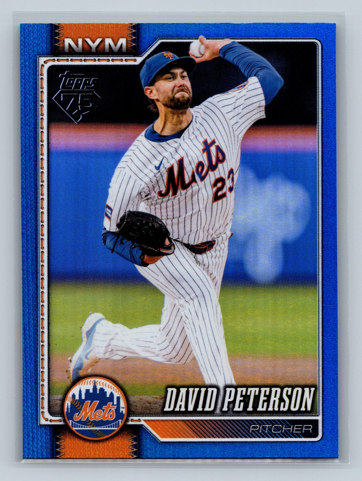 David Peterson 2026 Topps Series 1 Blue Rainbow Foil /150 #215 Mets