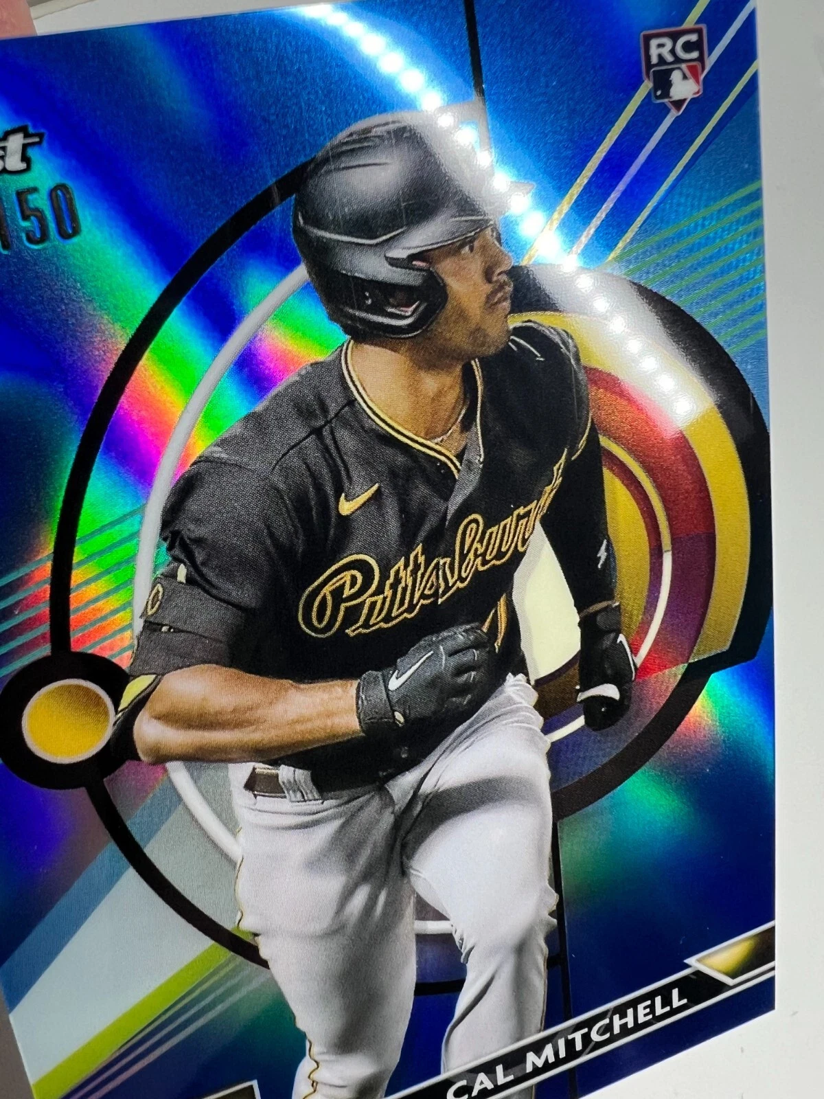 Cal Mitchell 2023 Topps Finest Blue Refractor RC /150 #31 Pirates