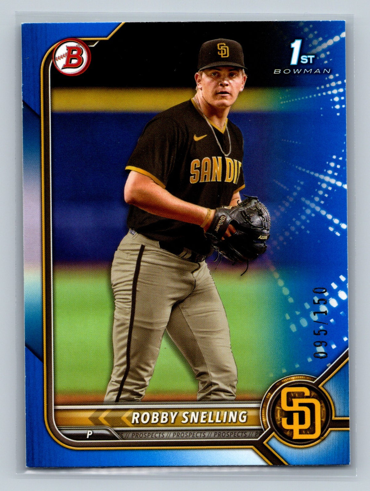 Robby Snelling 2022 Bowman Draft 1st Paper Blue /150 #BD-82 Padres