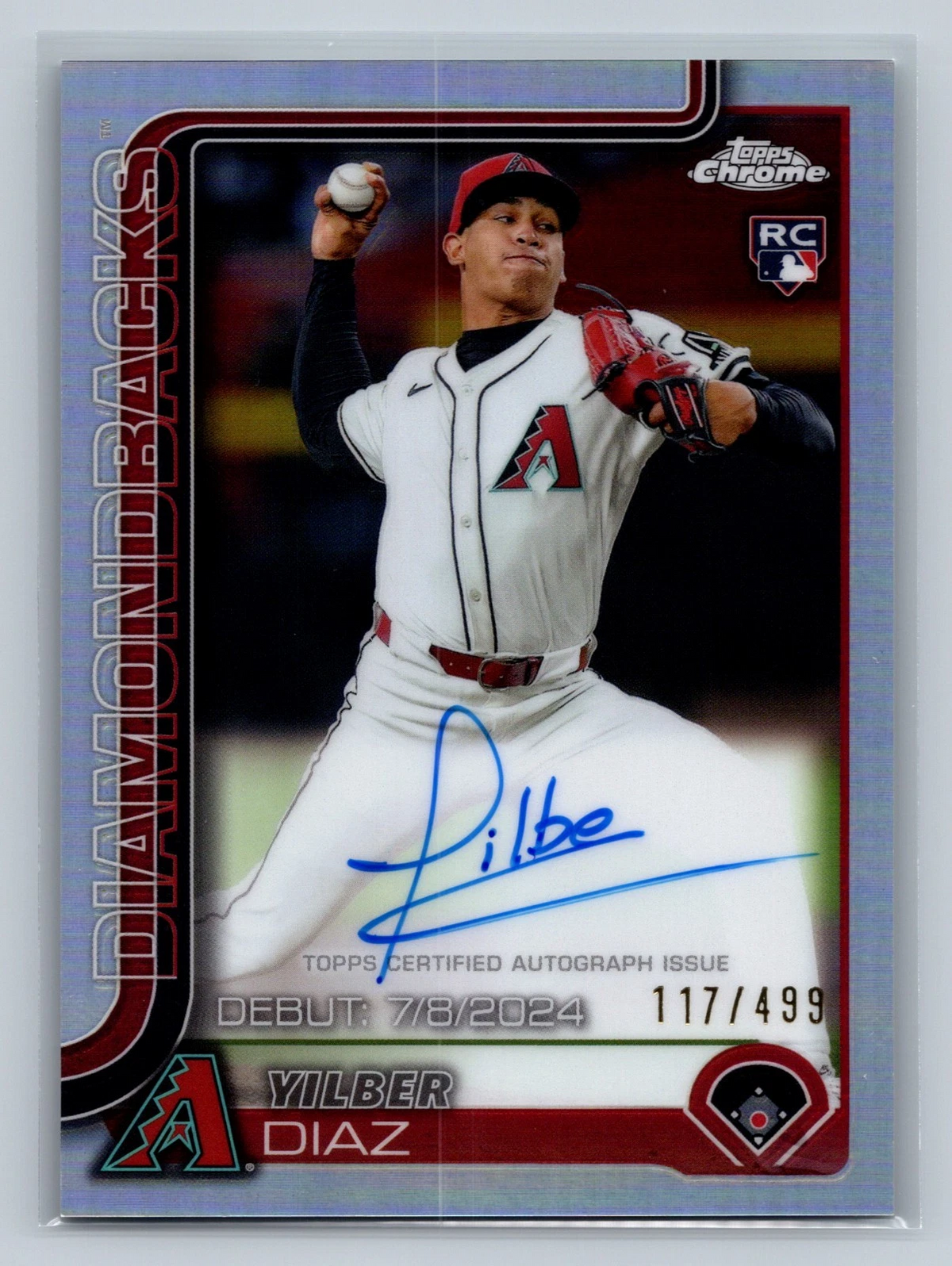Yilber Diaz 2025 Topps Chrome Update Refractor Auto RC /499 #CRDA-YD