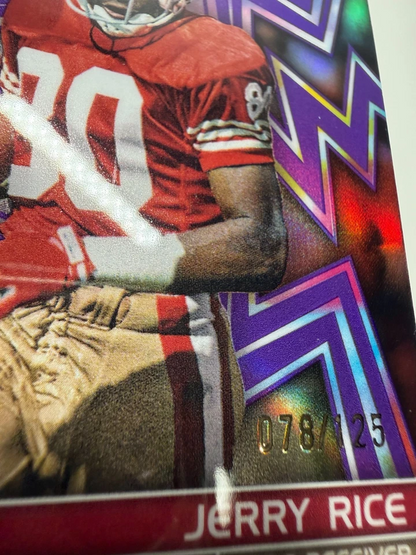 Jerry Rice 2024 Topps Finest Dynamos Purple Refractor /125 #DYN-28