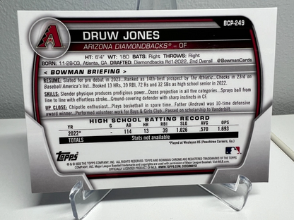 Druw Jones 2023 Bowman Chrome Sapphire #BCP-249 Diamondbacks